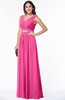 ColsBM Melina Rose Pink Mature A-line Zipper Chiffon Paillette Plus Size Bridesmaid Dresses