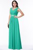 ColsBM Melina Viridian Green Mature A-line Zipper Chiffon Paillette Plus Size Bridesmaid Dresses