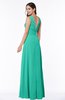 ColsBM Melina Viridian Green Mature A-line Zipper Chiffon Paillette Plus Size Bridesmaid Dresses