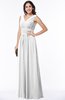 ColsBM Melina White Mature A-line Zipper Chiffon Paillette Plus Size Bridesmaid Dresses
