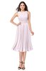 ColsBM Wynter Blush Traditional A-line Jewel Sleeveless Tea Length Pleated Plus Size Bridesmaid Dresses
