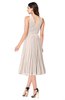 ColsBM Wynter Cream Pink Traditional A-line Jewel Sleeveless Tea Length Pleated Plus Size Bridesmaid Dresses