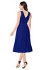 ColsBM Wynter Electric Blue Traditional A-line Jewel Sleeveless Tea Length Pleated Plus Size Bridesmaid Dresses
