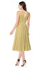 ColsBM Wynter Gold Traditional A-line Jewel Sleeveless Tea Length Pleated Plus Size Bridesmaid Dresses