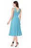 ColsBM Wynter Light Blue Traditional A-line Jewel Sleeveless Tea Length Pleated Plus Size Bridesmaid Dresses