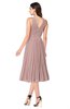 ColsBM Wynter Nectar Pink Traditional A-line Jewel Sleeveless Tea Length Pleated Plus Size Bridesmaid Dresses