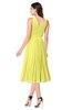 ColsBM Wynter Pale Yellow Traditional A-line Jewel Sleeveless Tea Length Pleated Plus Size Bridesmaid Dresses