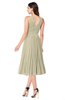 ColsBM Wynter Putty Traditional A-line Jewel Sleeveless Tea Length Pleated Plus Size Bridesmaid Dresses