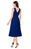 ColsBM Wynter Sodalite Blue Traditional A-line Jewel Sleeveless Tea Length Pleated Plus Size Bridesmaid Dresses