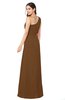 ColsBM Kimberly Brown Vintage One Shoulder Sleeveless Half Backless Draped Plus Size Bridesmaid Dresses