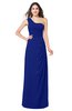 ColsBM Kimberly Electric Blue Vintage One Shoulder Sleeveless Half Backless Draped Plus Size Bridesmaid Dresses