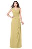 ColsBM Kimberly Gold Vintage One Shoulder Sleeveless Half Backless Draped Plus Size Bridesmaid Dresses