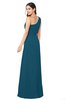 ColsBM Kimberly Moroccan Blue Vintage One Shoulder Sleeveless Half Backless Draped Plus Size Bridesmaid Dresses