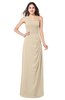 ColsBM Kimberly Novelle Peach Vintage One Shoulder Sleeveless Half Backless Draped Plus Size Bridesmaid Dresses