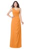 ColsBM Kimberly Orange Vintage One Shoulder Sleeveless Half Backless Draped Plus Size Bridesmaid Dresses