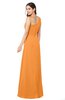 ColsBM Kimberly Orange Vintage One Shoulder Sleeveless Half Backless Draped Plus Size Bridesmaid Dresses