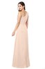 ColsBM Kimberly Peach Puree Vintage One Shoulder Sleeveless Half Backless Draped Plus Size Bridesmaid Dresses