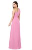 ColsBM Kimberly Pink Vintage One Shoulder Sleeveless Half Backless Draped Plus Size Bridesmaid Dresses