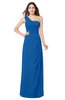 ColsBM Kimberly Royal Blue Vintage One Shoulder Sleeveless Half Backless Draped Plus Size Bridesmaid Dresses
