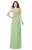 ColsBM Kimberly Sage Green Vintage One Shoulder Sleeveless Half Backless Draped Plus Size Bridesmaid Dresses