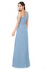 ColsBM Kimberly Sky Blue Vintage One Shoulder Sleeveless Half Backless Draped Plus Size Bridesmaid Dresses