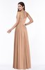 ColsBM Janelle Almost Apricot Modern Zip up Chiffon Floor Length Pleated Plus Size Bridesmaid Dresses
