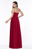 ColsBM Janelle Dark Red Modern Zip up Chiffon Floor Length Pleated Plus Size Bridesmaid Dresses
