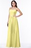 ColsBM Janelle Pastel Yellow Modern Zip up Chiffon Floor Length Pleated Plus Size Bridesmaid Dresses