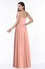 ColsBM Janelle Peach Modern Zip up Chiffon Floor Length Pleated Plus Size Bridesmaid Dresses