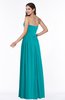 ColsBM Janelle Peacock Blue Modern Zip up Chiffon Floor Length Pleated Plus Size Bridesmaid Dresses