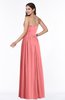 ColsBM Janelle Shell Pink Modern Zip up Chiffon Floor Length Pleated Plus Size Bridesmaid Dresses