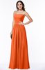 ColsBM Janelle Tangerine Modern Zip up Chiffon Floor Length Pleated Plus Size Bridesmaid Dresses