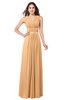 ColsBM Kelly Apricot Glamorous A-line Zip up Chiffon Sash Plus Size Bridesmaid Dresses