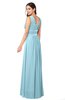 ColsBM Kelly Aqua Glamorous A-line Zip up Chiffon Sash Plus Size Bridesmaid Dresses