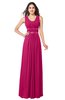 ColsBM Kelly Beetroot Purple Glamorous A-line Zip up Chiffon Sash Plus Size Bridesmaid Dresses