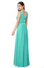 ColsBM Kelly Blue Turquoise Glamorous A-line Zip up Chiffon Sash Plus Size Bridesmaid Dresses