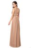 ColsBM Kelly Burnt Orange Glamorous A-line Zip up Chiffon Sash Plus Size Bridesmaid Dresses