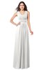 ColsBM Kelly Cloud White Glamorous A-line Zip up Chiffon Sash Plus Size Bridesmaid Dresses