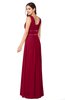 ColsBM Kelly Dark Red Glamorous A-line Zip up Chiffon Sash Plus Size Bridesmaid Dresses