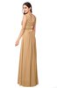 ColsBM Kelly Desert Mist Glamorous A-line Zip up Chiffon Sash Plus Size Bridesmaid Dresses