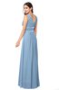 ColsBM Kelly Dusty Blue Glamorous A-line Zip up Chiffon Sash Plus Size Bridesmaid Dresses