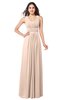 ColsBM Kelly Fresh Salmon Glamorous A-line Zip up Chiffon Sash Plus Size Bridesmaid Dresses