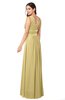 ColsBM Kelly Gold Glamorous A-line Zip up Chiffon Sash Plus Size Bridesmaid Dresses
