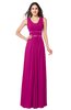 ColsBM Kelly Hot Pink Glamorous A-line Zip up Chiffon Sash Plus Size Bridesmaid Dresses