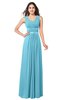 ColsBM Kelly Light Blue Glamorous A-line Zip up Chiffon Sash Plus Size Bridesmaid Dresses