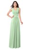 ColsBM Kelly Light Green Glamorous A-line Zip up Chiffon Sash Plus Size Bridesmaid Dresses