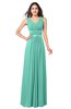 ColsBM Kelly Mint Green Glamorous A-line Zip up Chiffon Sash Plus Size Bridesmaid Dresses