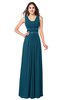 ColsBM Kelly Moroccan Blue Glamorous A-line Zip up Chiffon Sash Plus Size Bridesmaid Dresses