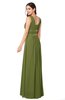 ColsBM Kelly Olive Green Glamorous A-line Zip up Chiffon Sash Plus Size Bridesmaid Dresses
