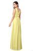 ColsBM Kelly Pastel Yellow Glamorous A-line Zip up Chiffon Sash Plus Size Bridesmaid Dresses